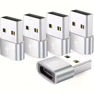 Imagem de Adaptador USB C fêmea para USB macho pacote com 5, conversor de cabo carregador tipo C para USB A, compatível com Apple Watch iPhone 16 15 14 13 12 Pro Max, AirPods Ultra 8 9 Samsung Galaxy S23 S24