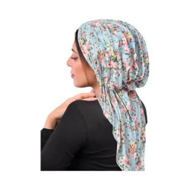 Imagem de Hijab Com Estampa Floral Para O Ramadan, Turbante Macio E Elástico Com