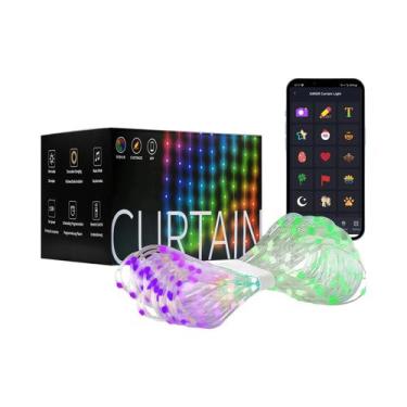 Imagem de Luzes De Cortina Inteligentes RGB Bluetooth, Fita LED DIY Com Sincroni