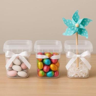 Imagem de POTE QUADRADO PLÁSTICO PARA TEMPEROS, CALDOS, FAROFA E BISCOITOS - 500