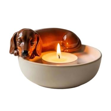 Imagem de Castiçal de luz de chá, castiçais decorativos, bandeja de castiçal de design de cachorro para cozinha, de Ação de Graças, casamento, férias, casa, centro de mesa, jantar, evento de Natal