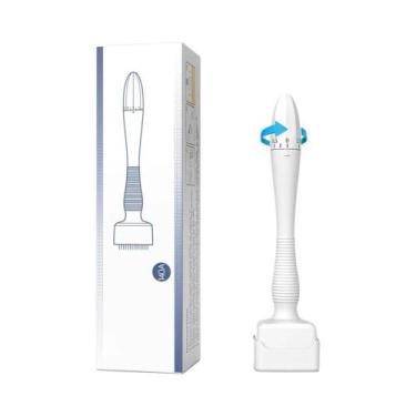 Imagem de Derma Stamp Branco Com 140 Agulhas Ajustáveis De 0,25mm Para Cuidados 