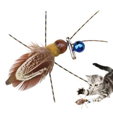 Imagem de Brinquedos de fixação de varinha de gato, brinquedos portáteis para provocar gatos - suprimentos para mastigar gatinhos em forma de vaga-lume, ferramenta para brincar com animais de estimação para