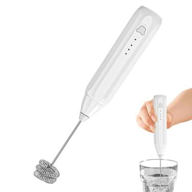 Imagem de Batedor De Leite Recarregável - Varinha Elétrica Automática de 3 Velocidades para Bebidas - Espumador Recarregável via USB | para, Café, Bebidas, Latte, Proteína e Creme em Pó