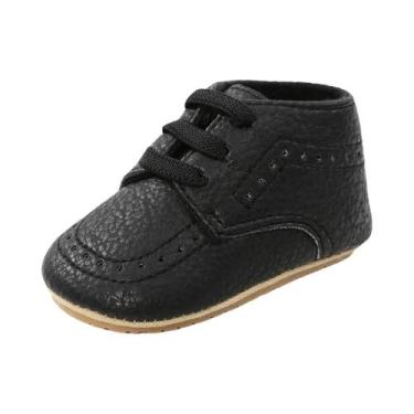 Imagem de Sapatos De Berço Antiderrapantes Em Couro PU Para Bebês Recém-Nascidos