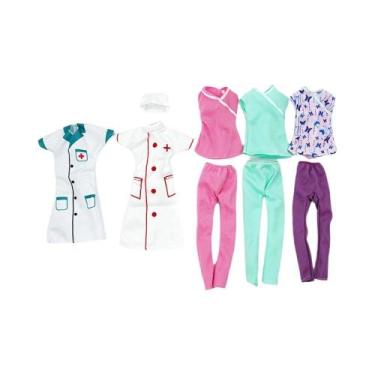 Imagem de Roupas De Enfermeira E Médico Para Bonecas De 11,5 Polegadas, 5 Peças,