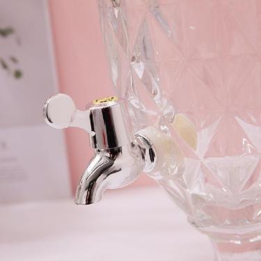Imagem de Suqueira De Cristal Dispenser De Bebidas Vidro 2 Litros Com Torneira Luxo Vintage Festa Casamento