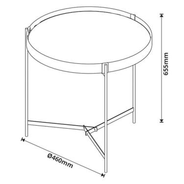 Imagem de Mesa Lateral Ambiente Aqua Pequena Freijó Cobre - Imcal