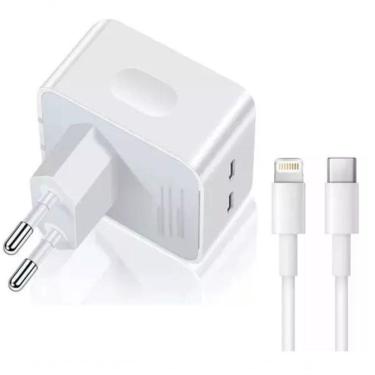 Imagem de Carregador Turbo Duplo Usb-c Compativel Ipad E Iphone 12 13 14 - 40w