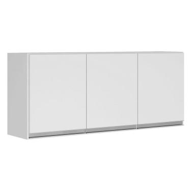 Imagem de Armário Aéreo Cozinha Lux 120cm Mdf 03 Portas Branco Fosco