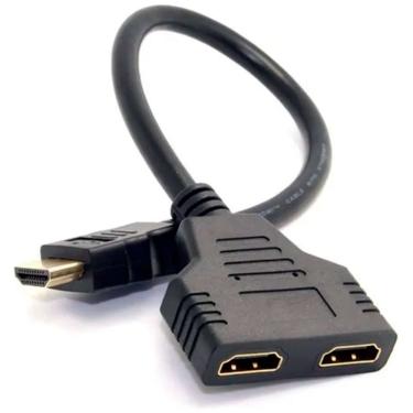Imagem de Cabo Adaptador Duplicador De Imagem, 1x Hdmi Macho Para 2x Hdmi Fêmea - Cdc-2543