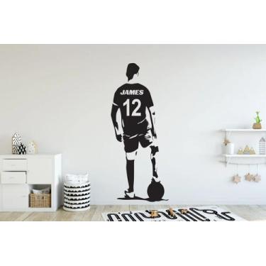 Imagem de Adesivo de parede  futebol personalizado - Ambiente dekorado, 80cm, pr