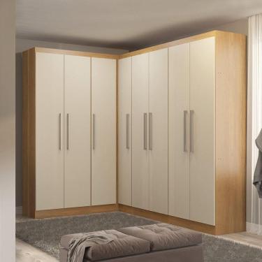 Imagem de Guarda Roupas Modulado Casal De Canto 8 Portas Menu Móveis Carvalho