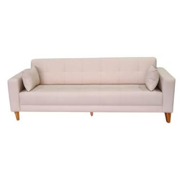 Imagem de Sofá  Gianni Tecido Acquablock Pé Trapézio Claro  210cm - 4R Estofados