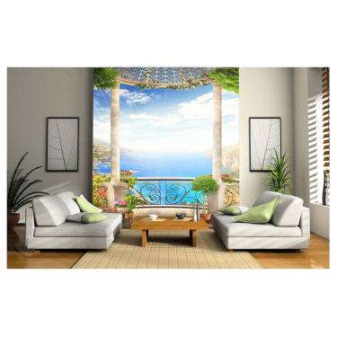 Imagem de Papel De Parede Paisagem Digital Jardim Mar 3D Dav37