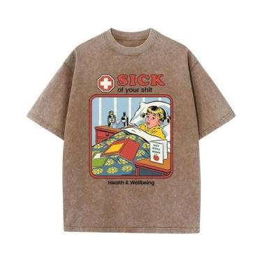 Imagem de Camiseta Feminina De Verão De Algodão, Manga Curta, Respirável, Confor