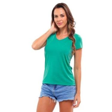 Imagem de Camiseta Feminina Básica Gola V Viscose Dry Manga Curta-Feminino