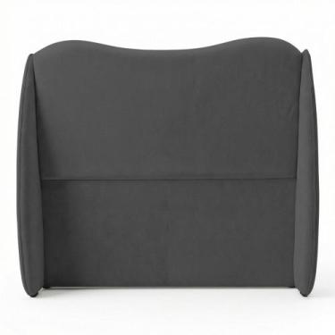 Imagem de Cabeceira Orgânica Para Cama Box Viúva Luma 120cm Bouclê Cinza Escuro 