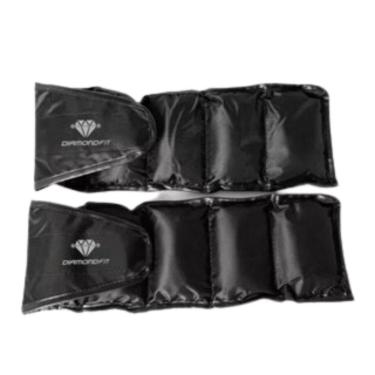 Imagem de Par de Caneleira Peso 1kg Treinar Pernas Casa Academia Preta-Unissex