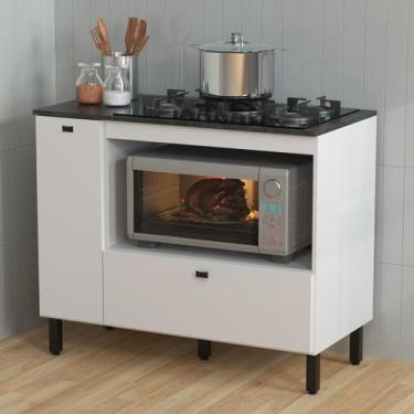 Imagem de Balcão Cozinha para Cooktop 5 Bocas e Forno/Micro-ondas 99,7cm 2 Porta