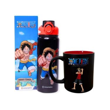 Imagem de Kit One Piece Garrafa 650ml e Caneca Mágica 300ml Zona Criativa