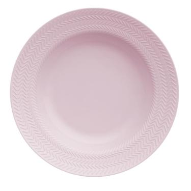 Imagem de Kit 06 Prato Fundo Chevron Rosa Fractal Germer Porcelanas