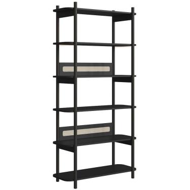 Imagem de Estante Industrial 6 Prateleiras Pés Madeira Arlo A10 Nero-preto - Mpozenato