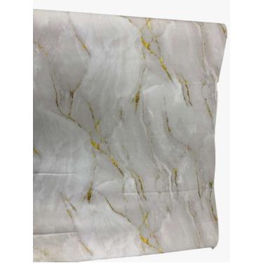 Imagem de Papel de Parede Mármore CB4016 45cm x 5m Branco com Veios Dourados Autocolante Lavável