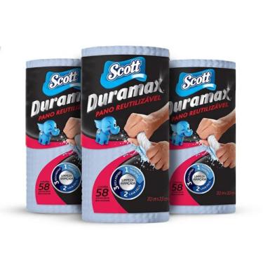 Imagem de Kit com 3 Panos Duramax Scott - Multiuso Reutilizável, Azul