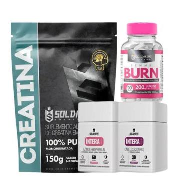 Imagem de Kit Creatina 150g, Femme Burn, AZ Mulher Premium e Vitamina Cabelos Un