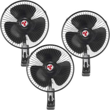 Imagem de Kit 3 Mini Ventilador Veicular Carro Ônibus Caminhão De 20cm - Genéric