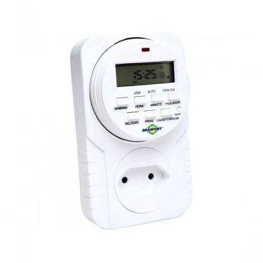 Imagem de Timer Digital 24h Bivolt Automático 110V-220V com Display LCD e Até 8 Programações Bras...