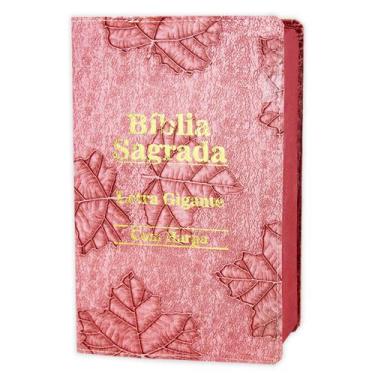 Imagem de Bíblia Sagrada ARC Luxo  Letra Gigante, Folha Rosa e Harpa Tradicional