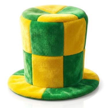 Imagem de Chapéu Xadrez Para Festas Verde E Amarelo Copa Do Mundo Torcida Do Bra