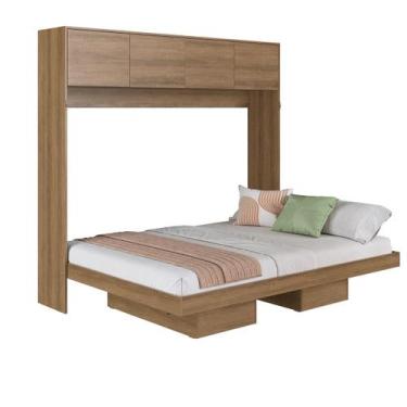 Imagem de Cama Casal Articulável Horizontal com portas 140 Hanover Mel - Art in 