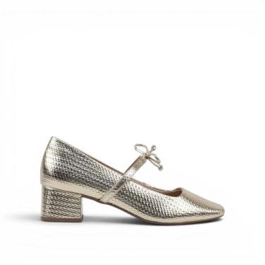 Imagem de Scarpin Salto Bloco Laço - DORACI, Champagne, 37