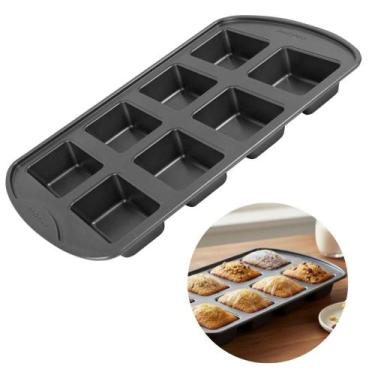 Imagem de Forma para Mini Pão Bolinho 8 Cavidades Antiaderente Forno - Baker's S