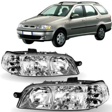 Imagem de Par Farol Fiat Palio Week G2 2001 02 03 2004 2005 2006 2007 - BBS / ZE