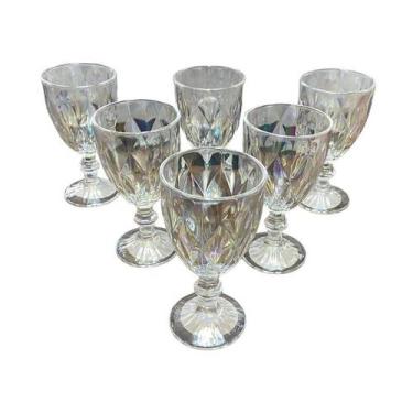 Imagem de Conjunto com 06 Taças de Vidro Decoradas Peroladas 330ml - FRATELLI
