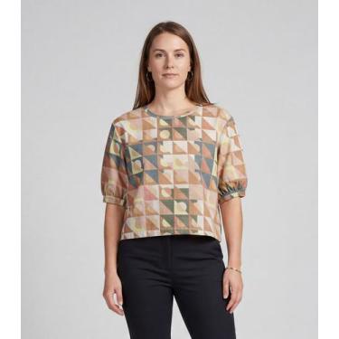 Imagem de Blusa Feminina Manga Com Volume Punho Infinita Cor Rosa, GG, Rosa