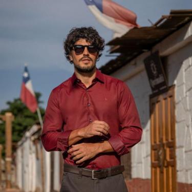 Imagem de Camisa Social Amil Masculina Detalhada Slim Manga longa Sem Bolso Pass