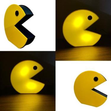 Imagem de Luminária Pacman Gamers Geek Led Abajur De Mesa Decorativo - VIZA GGAM