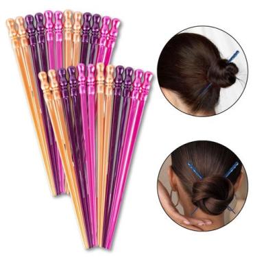 Imagem de Kit 120 Palitos Prendedor de Cabelo Estilo Oriental Perolado Acessório