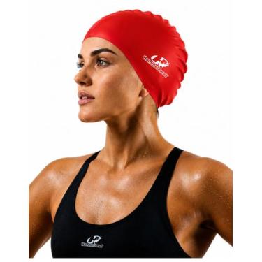 Imagem de Touca Nataçao Silicone Xl Hammerhead Cabelos Longos Grande, Vermelho, 