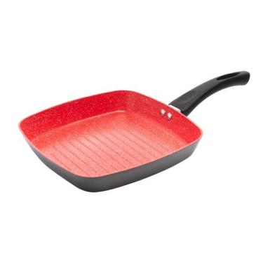 Imagem de Bistequeira Indução Alumínio Revestimento Cerâmico Granito Chef Vermel