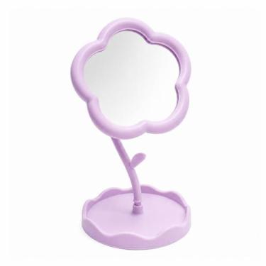 Imagem de Espelho para Maquiagem de Mesa com Base Organizadora Florzinha ou Gato