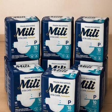 Imagem de Kit 8 Pacotes Fralda Geriátrica Adulto Mili Vita Care Tamanho P (80 Fr