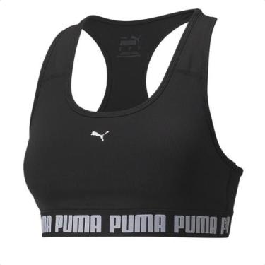 Imagem de Top Puma Impact Strong Bra Feminino, M, Preto, Branco