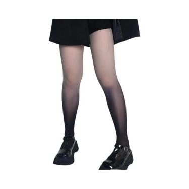 Imagem de Meia-calça Feminina Ultrafina Com Degradê Transparente, Preta, Elástic