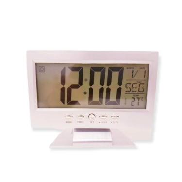Imagem de Relógio digital LCD de mesa com luz despertador alarme e temperatura c